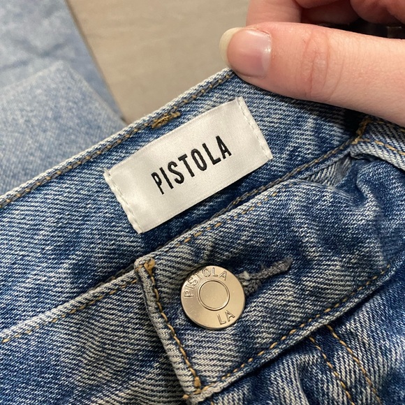 Pistola Hendrix apprentice distressed high rise baggy wide leg jeans 31 - Picture 6 of 11